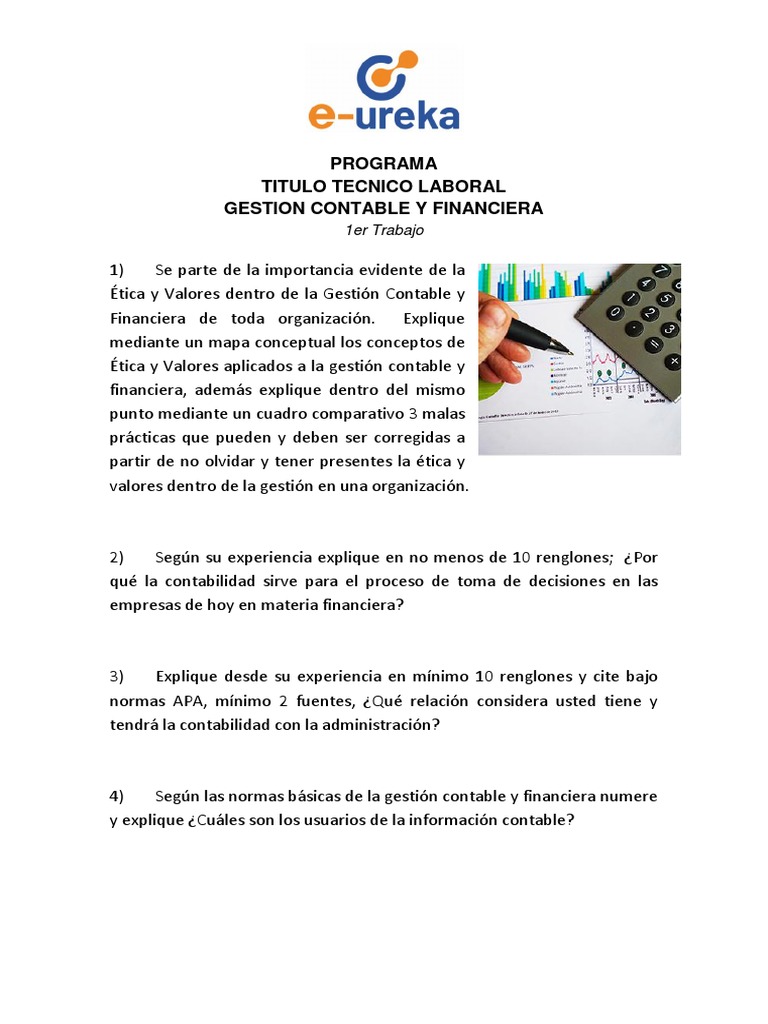 Trabajo 1 GESTION CONTABLE Y FINANCIERA | PDF | Contabilidad | Negocios ...