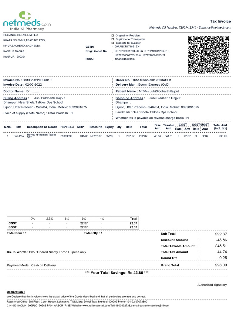 tax-invoice-gstin-drug-licence-no-pdf-taxes-payments