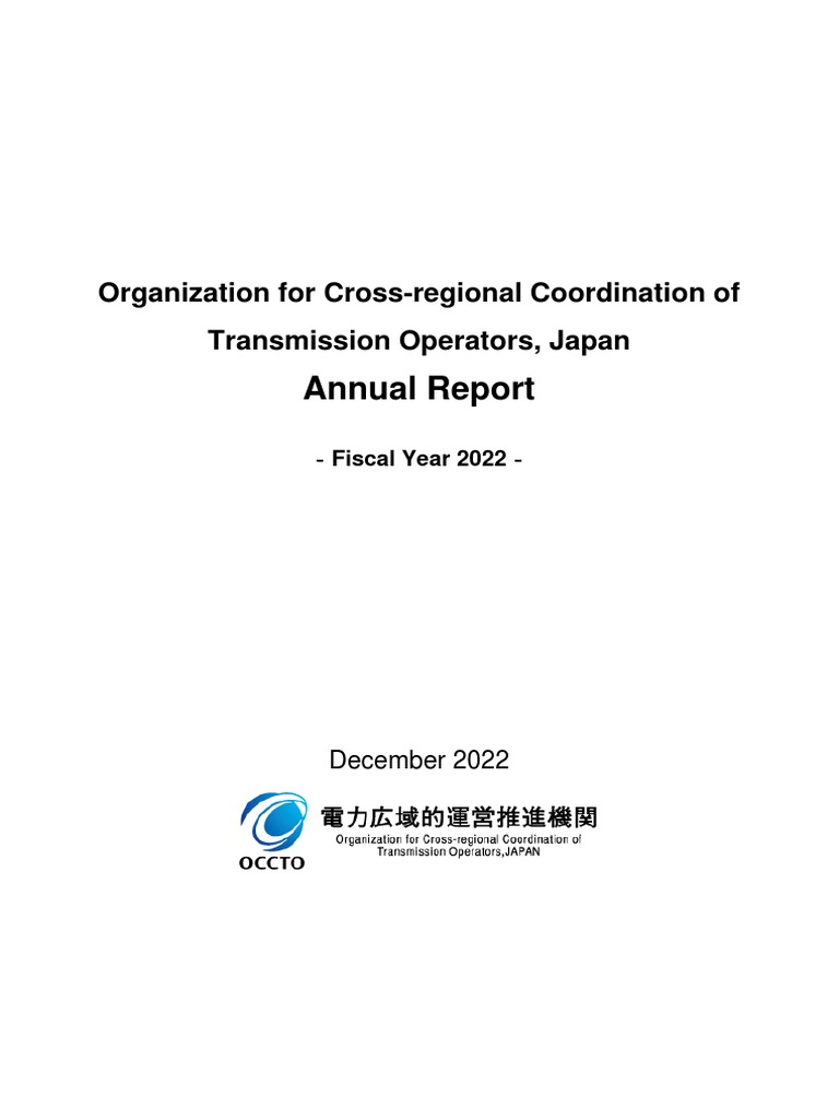 OCCTO Annualreport 2022 | PDF