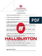 Hallibrton Oil & Gas Interview Letter