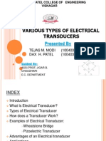 Various Types of Electrical Transducers: Presented by