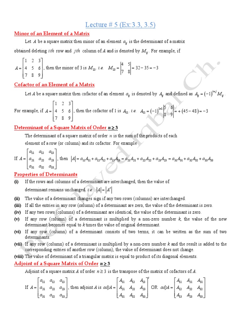 Nilpotent Matrix and Determinant Properties | PDF
