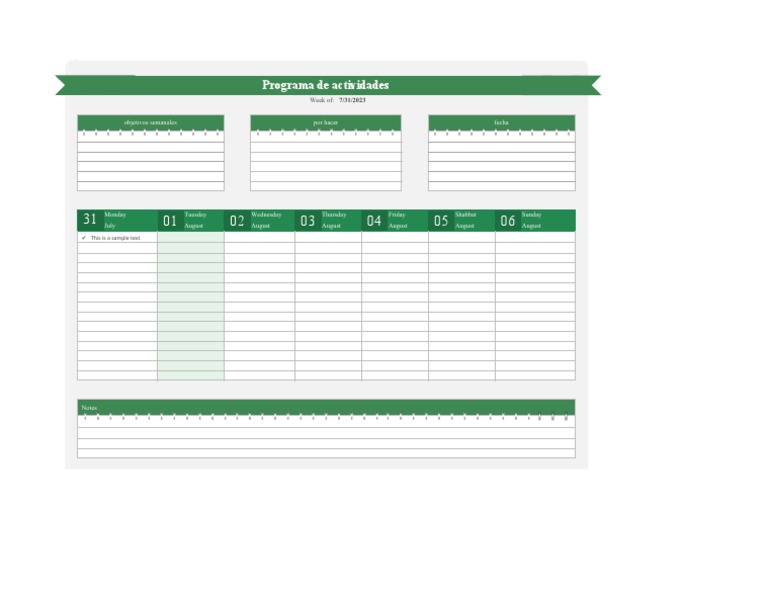 Programa Tus Actividades Diarias | PDF