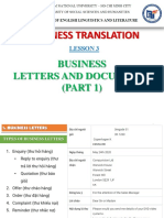 KHXHNV - Business Transalation - Lesson 3 - Business Letters and Documents-102022