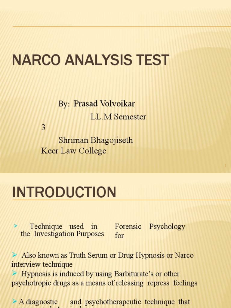Narco Analysis Test PDF