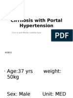 Cirrhosis With Portal Hypertension: Click To Edit Master Subtitle Style