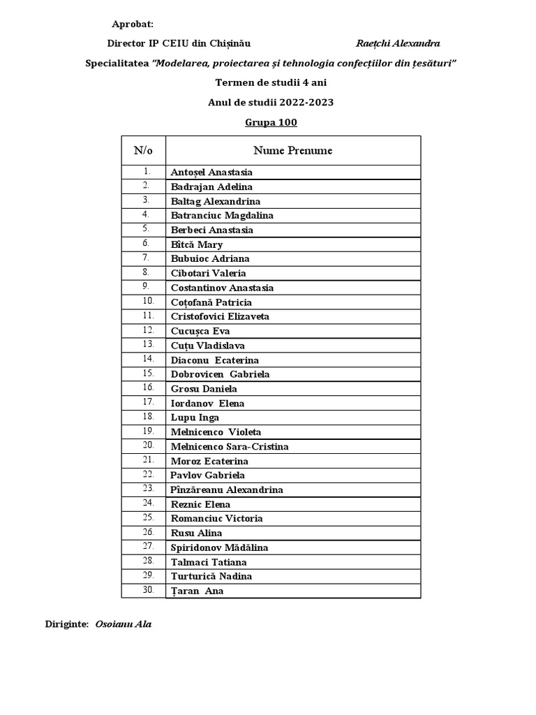 Listele 2022-2023 | PDF