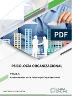 TEMA 1 ANTECEDENTES DE LA PSICOLOGIA ORGANIZACIONAL