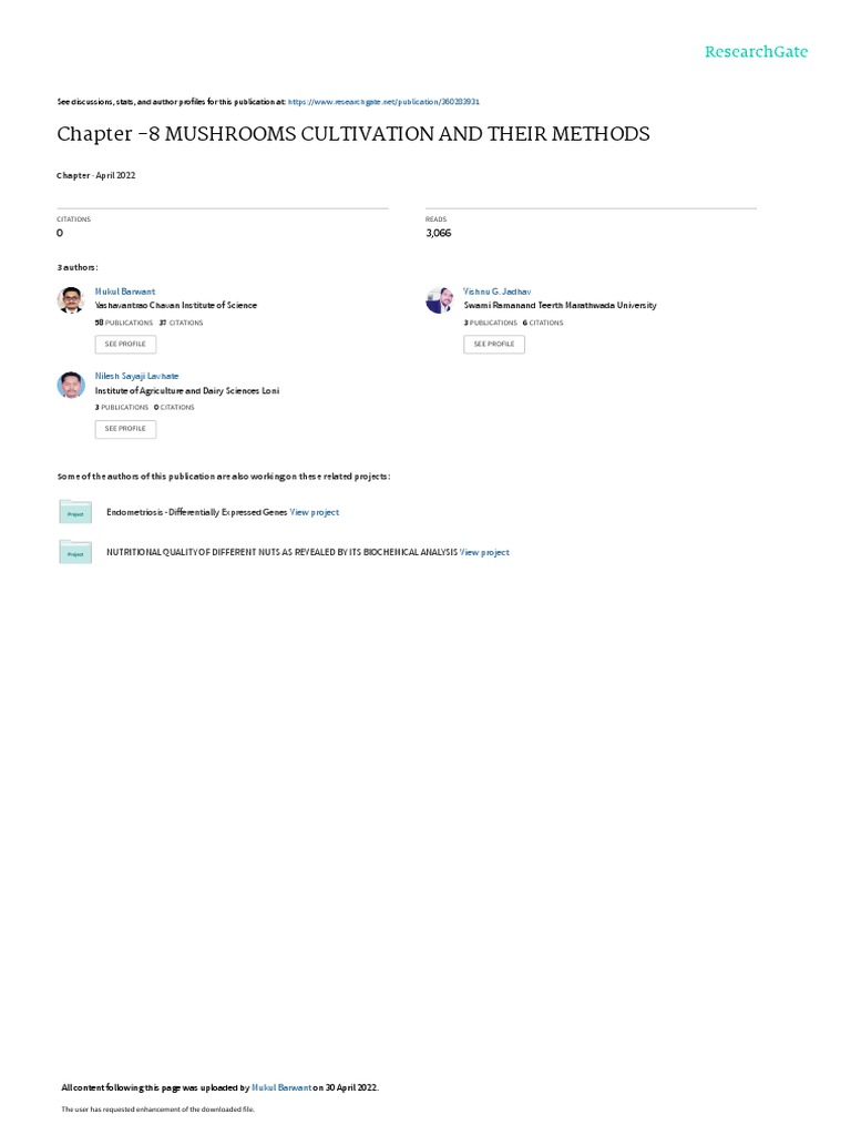 Mushrooms Cultivation and Their Methods | PDF