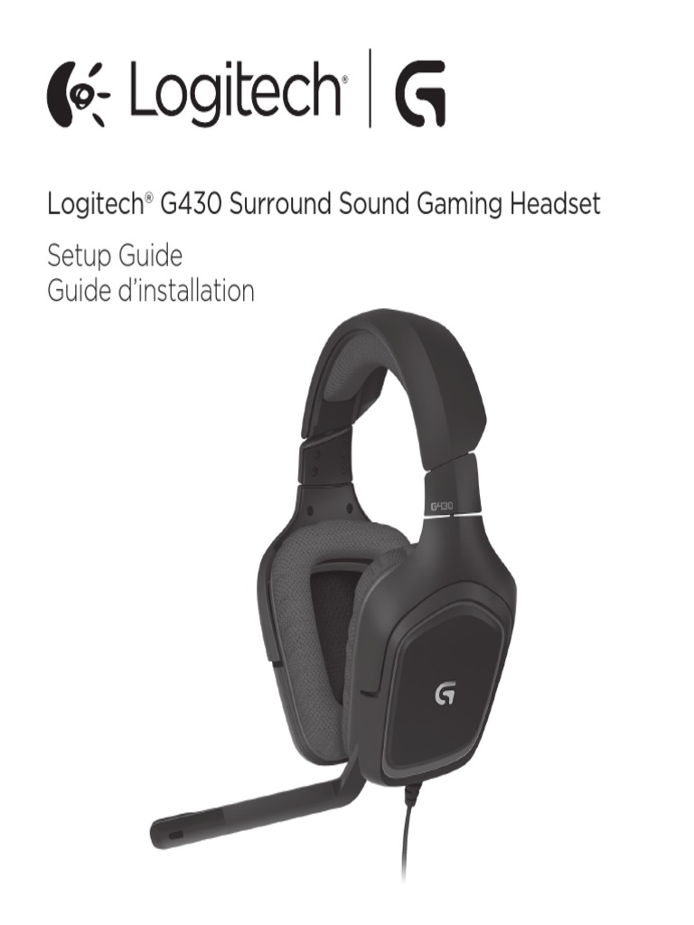 Logitech G430 Surround Sound Gaming Headset Quick Start Guide | PDF