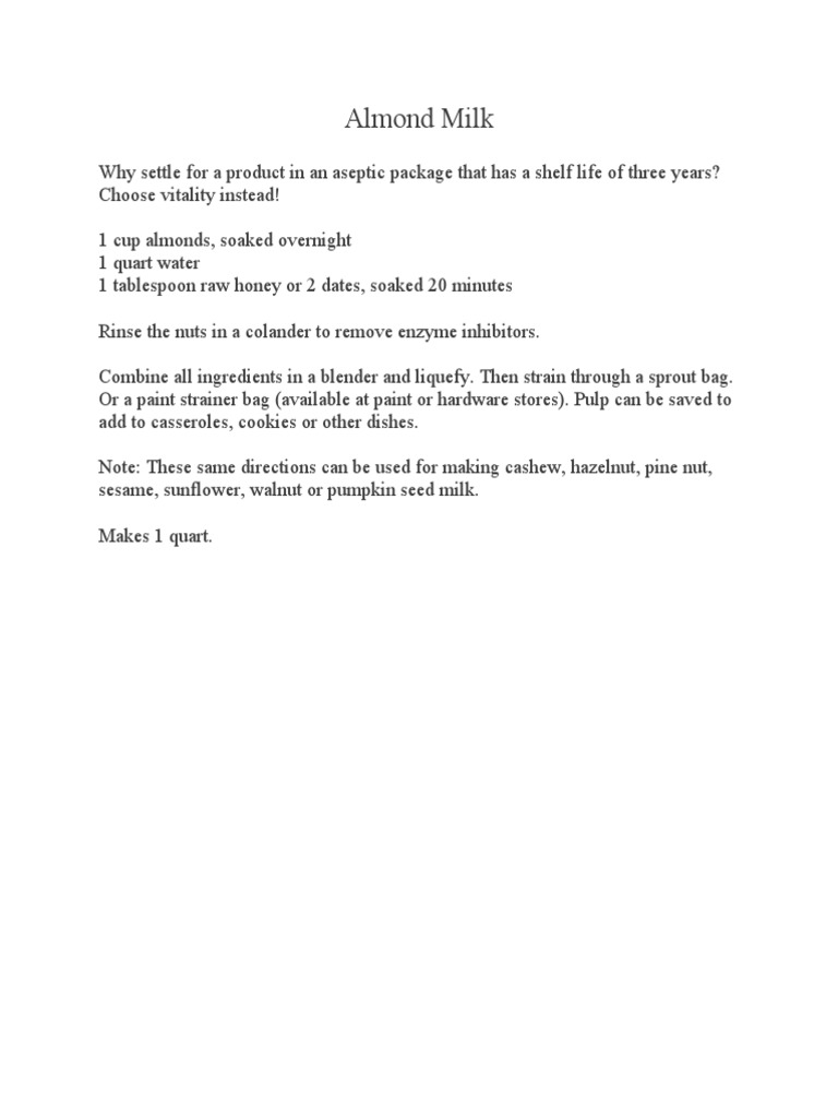 Almond Milk PDF