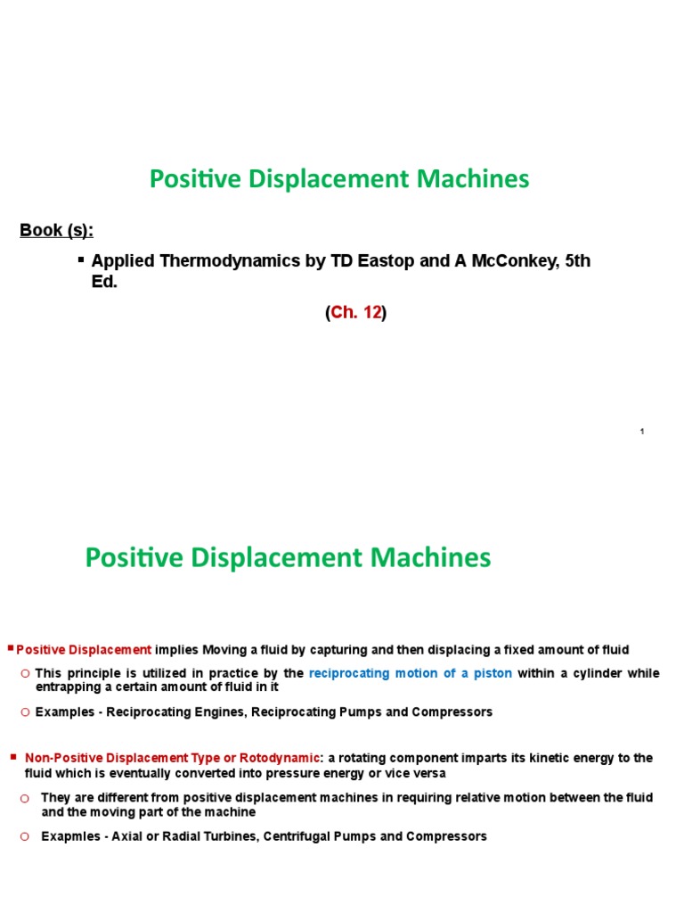 Positive Displacement Machines PDF Pump Engines