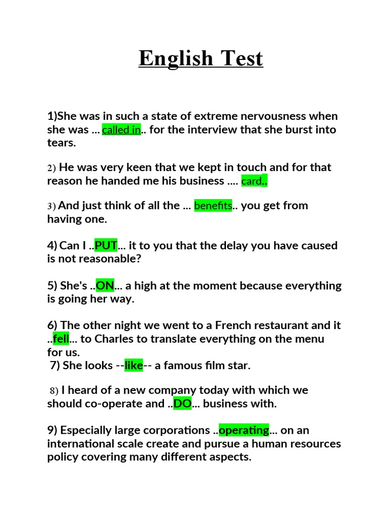 English Test Preparation Guide | PDF
