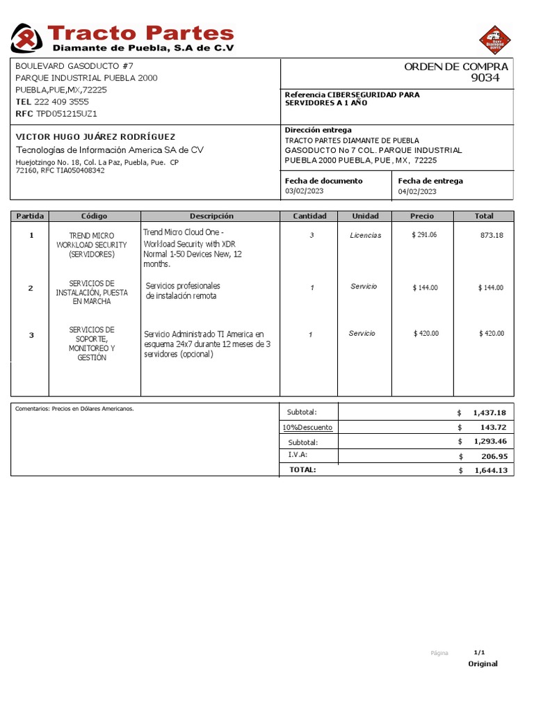 Orden de Compra | PDF | Informática