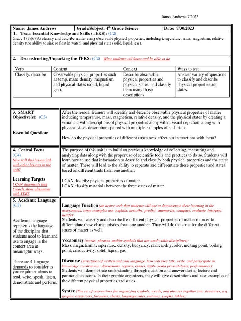 Lesson Plan Guide Final | PDF