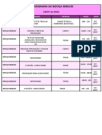 Cronograma de Apresentação Da Noviça Rebeld
