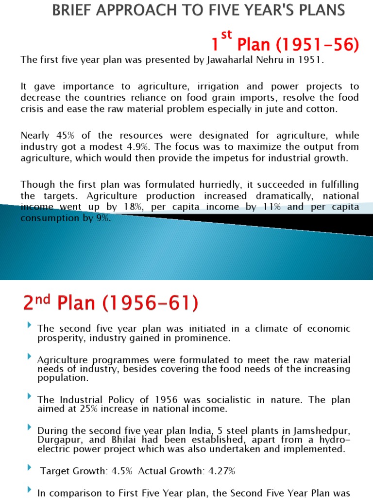 Brief Approach To Five Year's Plans | PDF | Economic Growth | Economics
