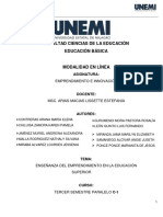 Estudio de Caso Sobre Las "ENSEÑANZAS DEL EMPRENDIMIENTO EN LA EDUCACIÓN SUPERIOR"