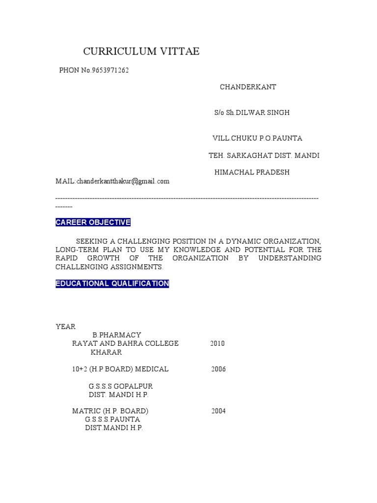 Pharma Marketing Professional CV | PDF