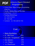 Introduction To Object Oriented Programming