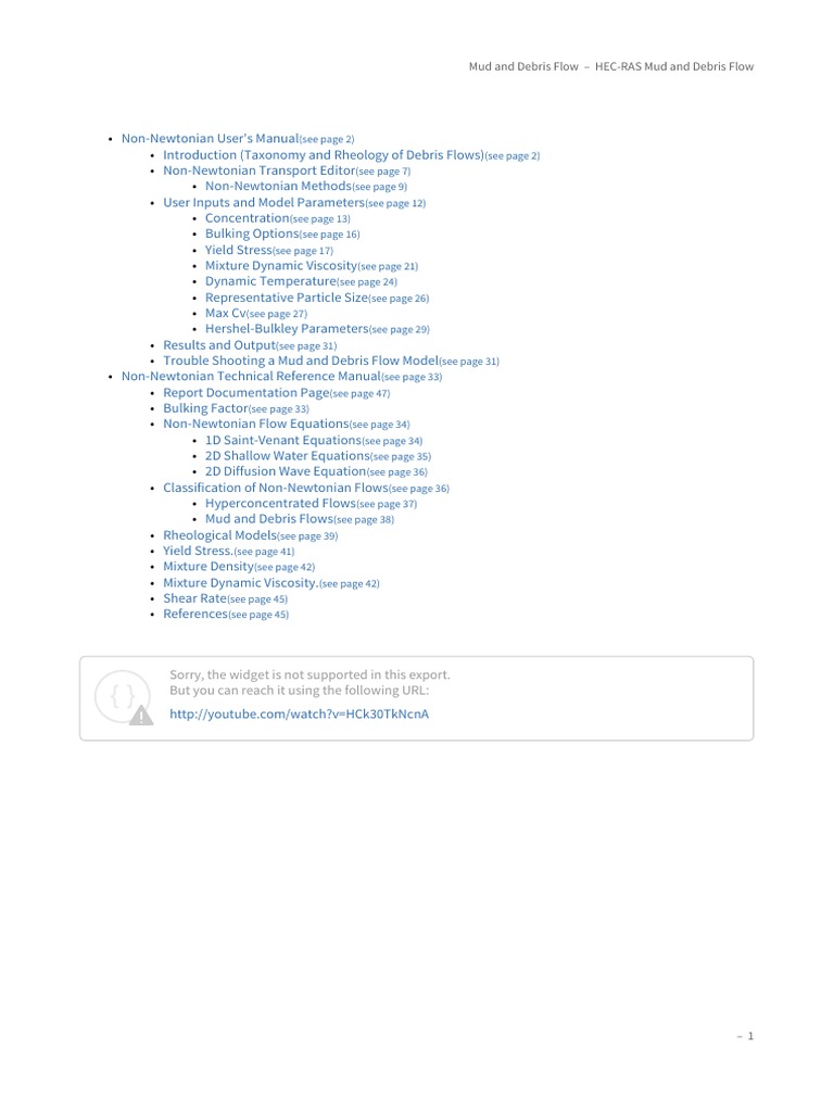 HEC-RAS Non-Newtonian Flow Guide | PDF | Fluid Dynamics | Rheology