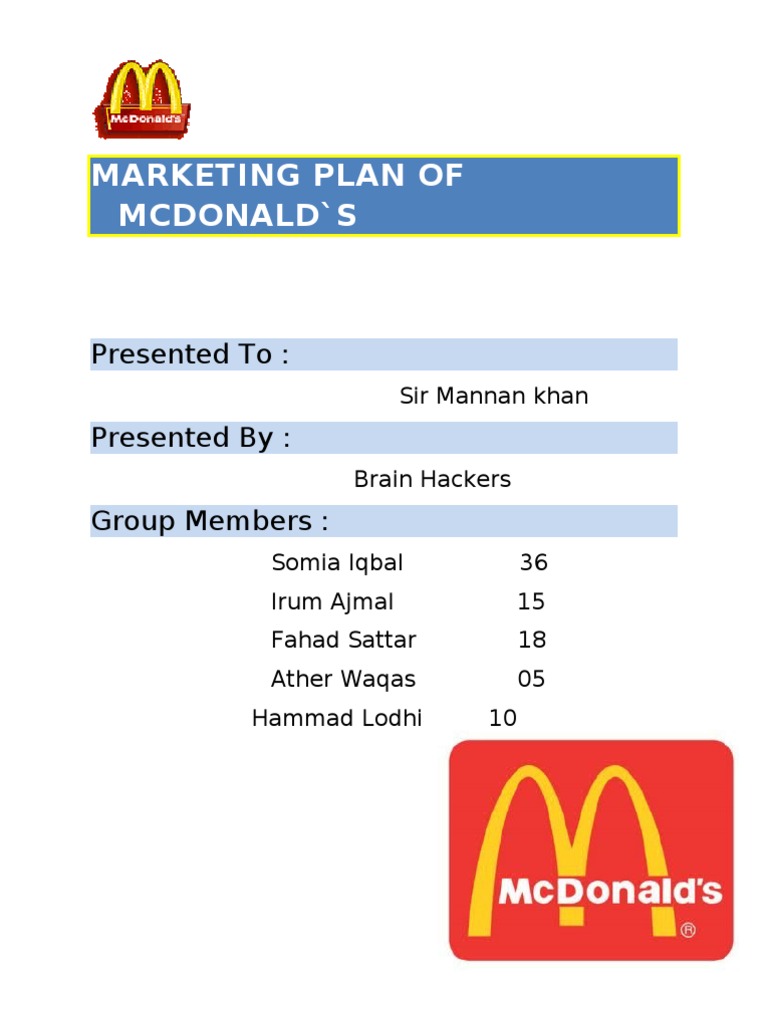 Mcdonald s franchise business plan pdf picture