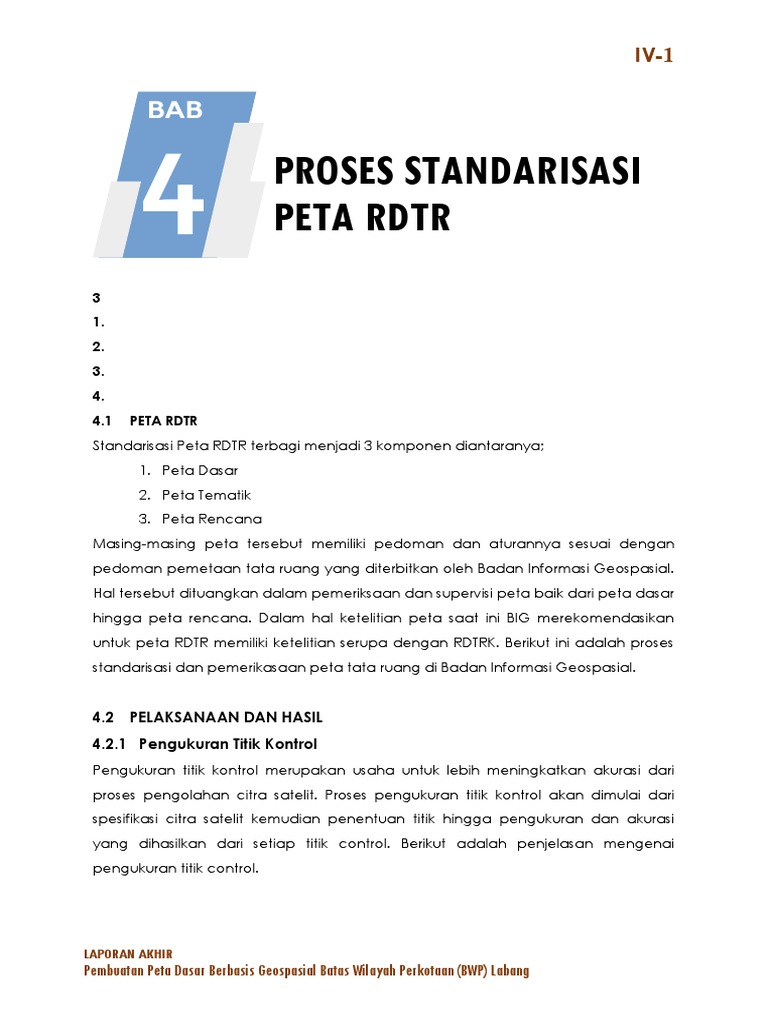 Standarisasi Peta RDTR dan Georeferensi | PDF