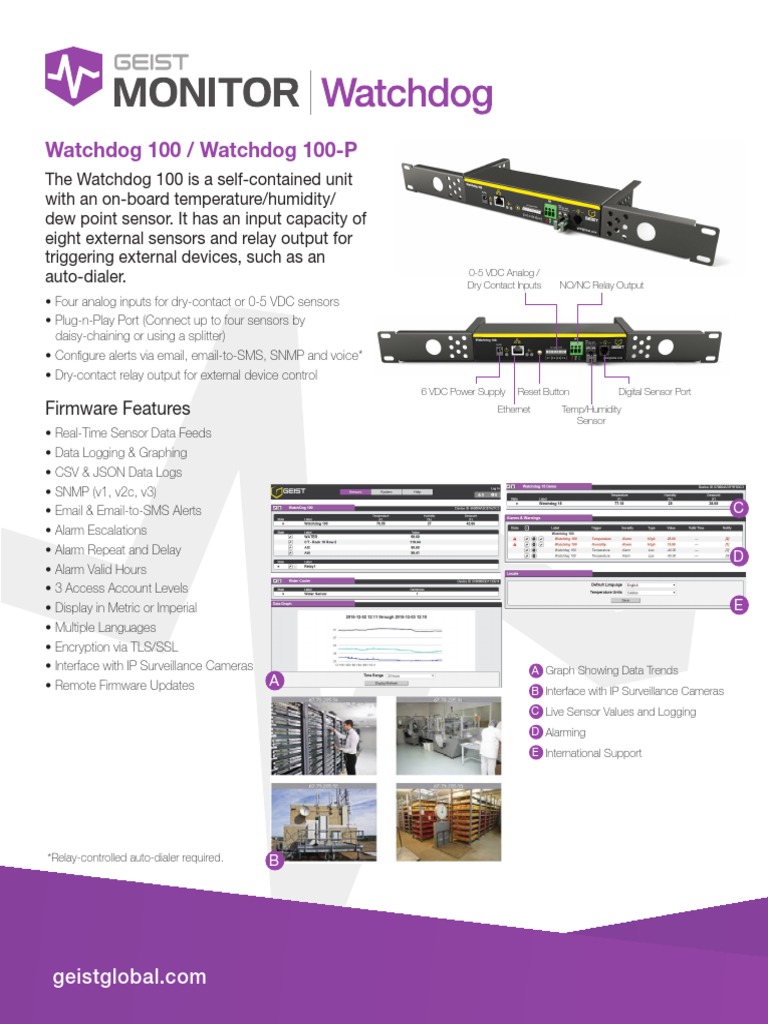 Watchdog 100/P Sensor Unit Overview | PDF