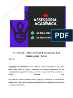 Atividade 1 - Manutenção e Patologia Das Edificações - 53 2023
