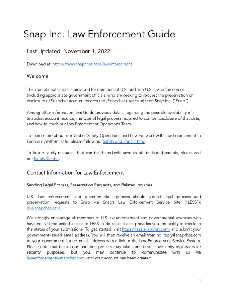 LAW ENFORCEMENT GUIDE visual data 7