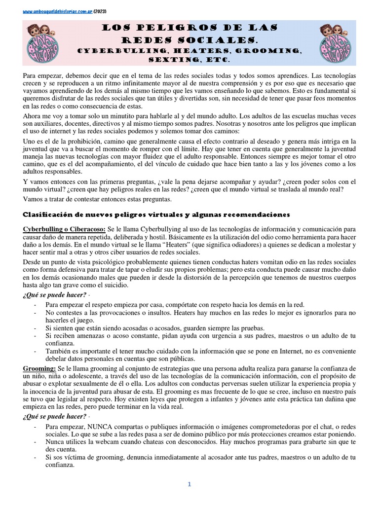 Los Peligros de Las Redes Sociales (2023) | PDF