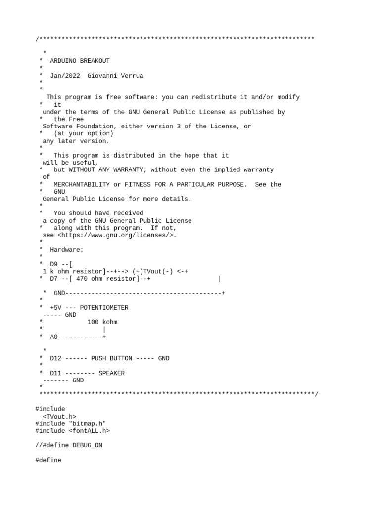 Arduino Code | PDF | Free Software | Matrix (Mathematics) image.