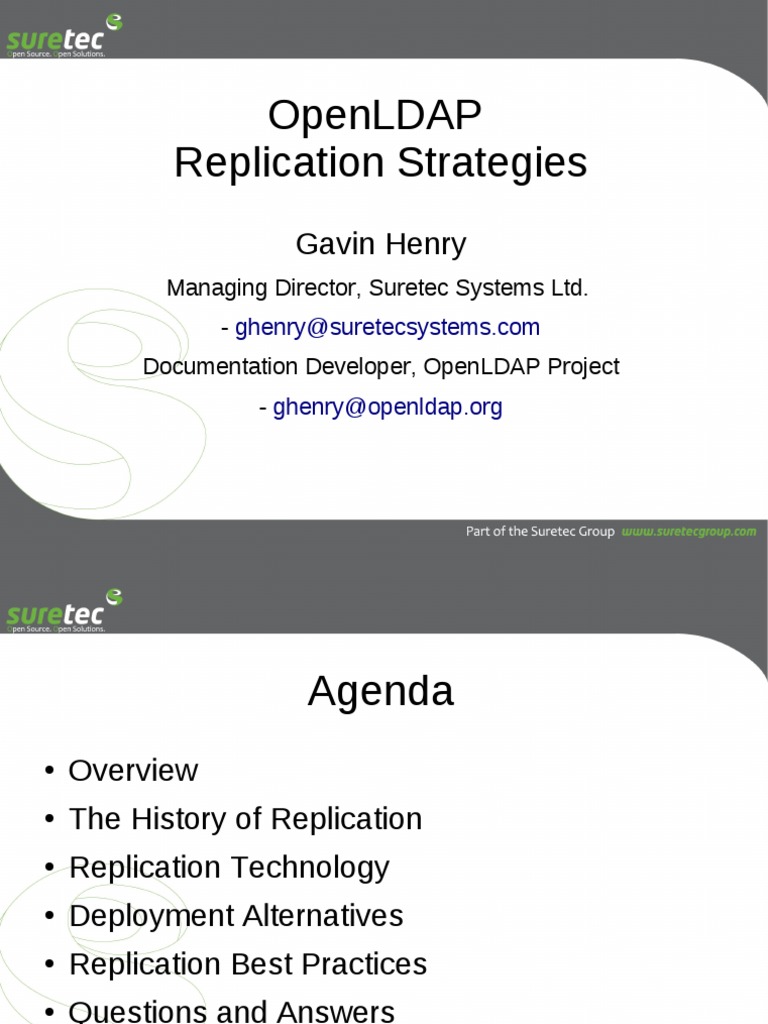 Openldap Replication Strategies: Gavin Henry | PDF | Replication ...