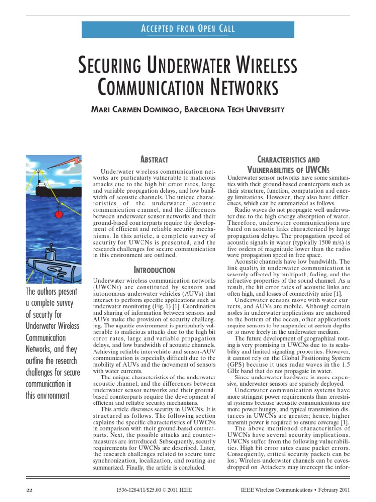 Securing Underwater Wireless | PDF | Routing | Wireless Sensor Network