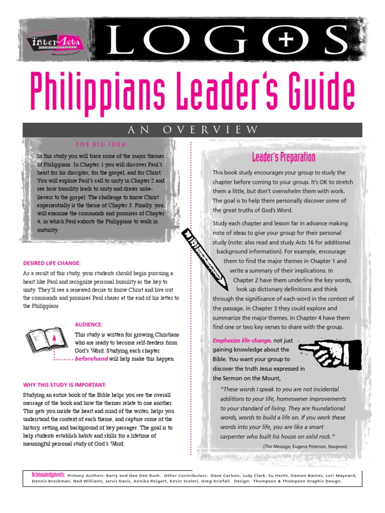 Phillipians BS Leaders Guide | Download Free PDF | Epistle To The ...