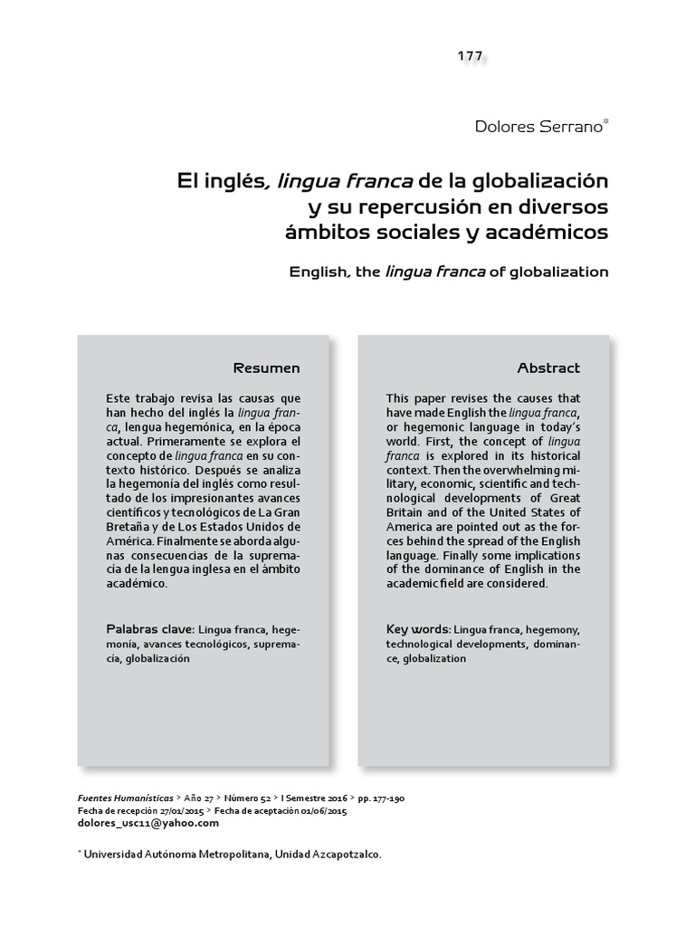 El Inglés, de La Globalización y Su Repercusión en Diversos Ámbitos ...