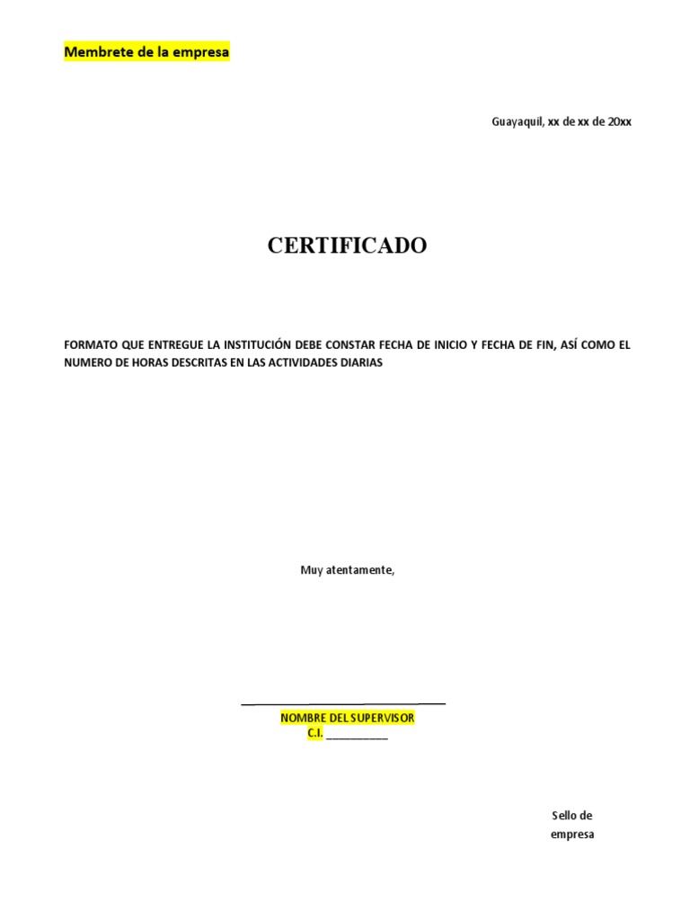 Certificado de Supervisor Pre-Profesionales | PDF