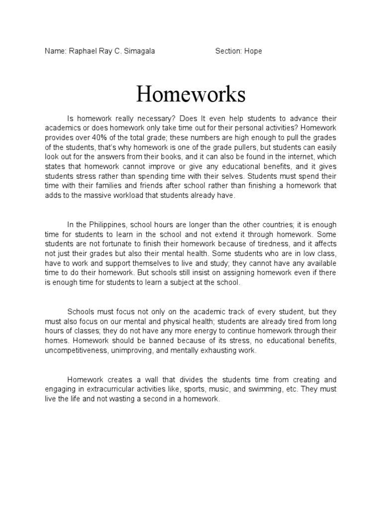 The Case Against Homework in Schools | PDF