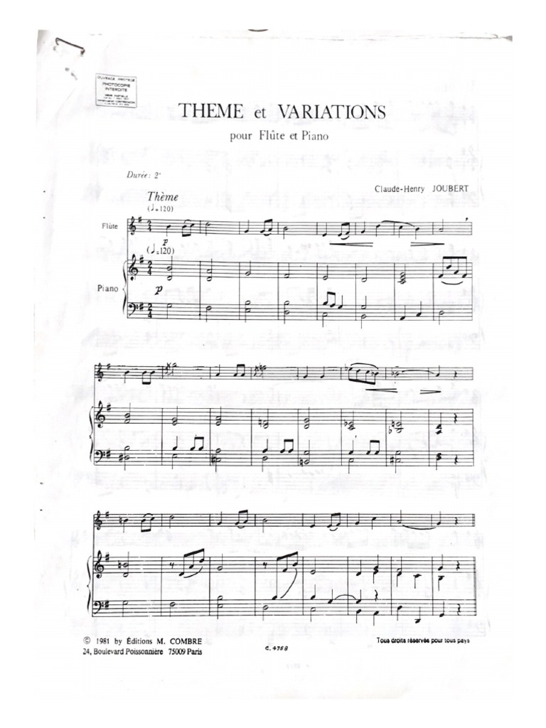 Theme and Variation Henry Joubert PDF