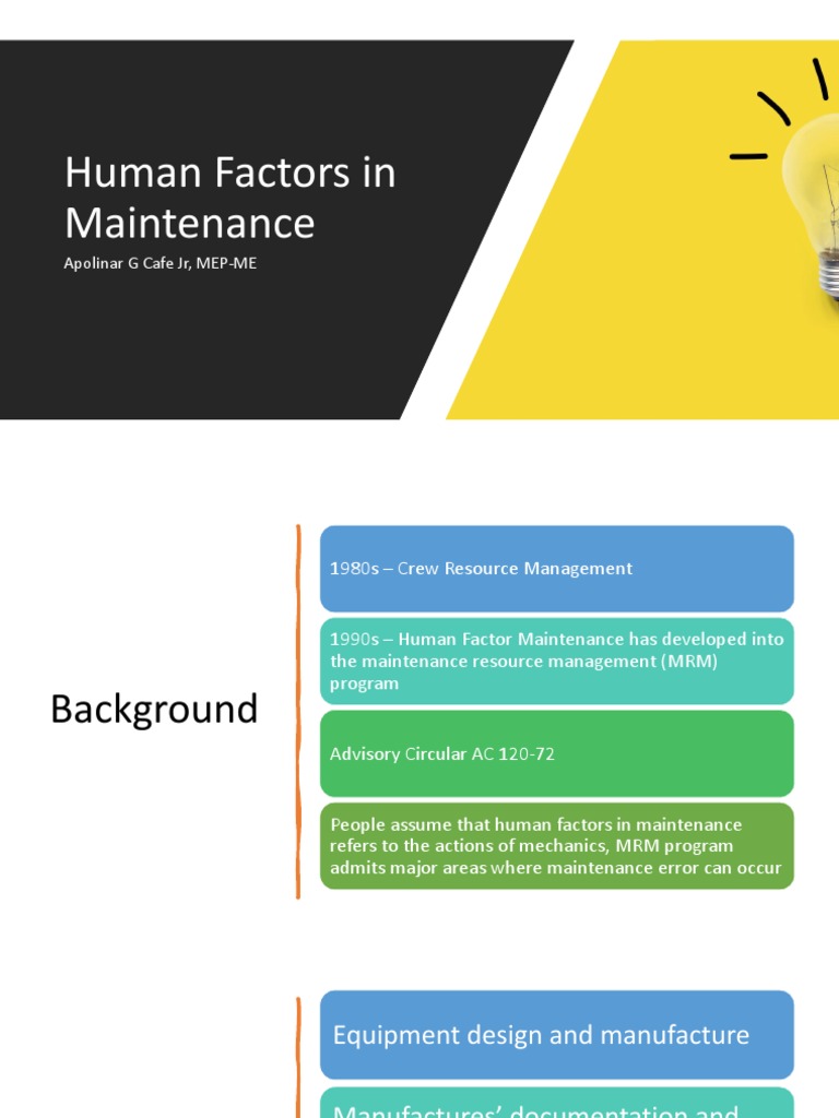 Human Factors in Maintenance | PDF