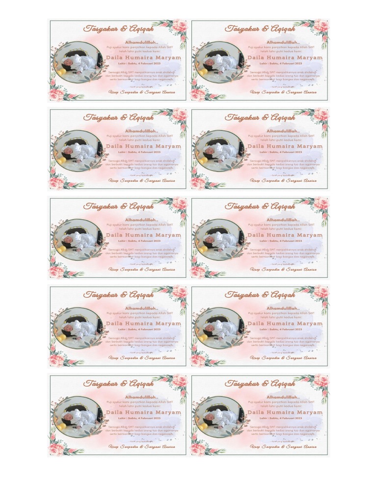 Contoh Undangan Aqiqah | PDF