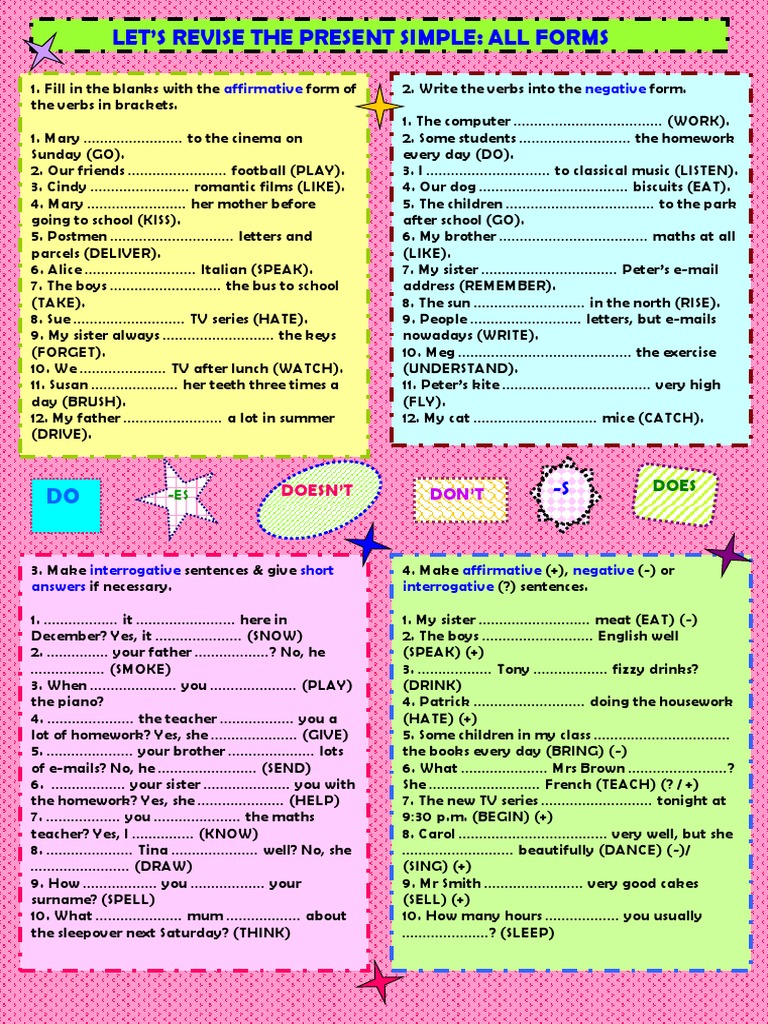 Present simple practice pdf