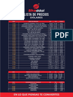 Lista de Precios en Dolares 2023