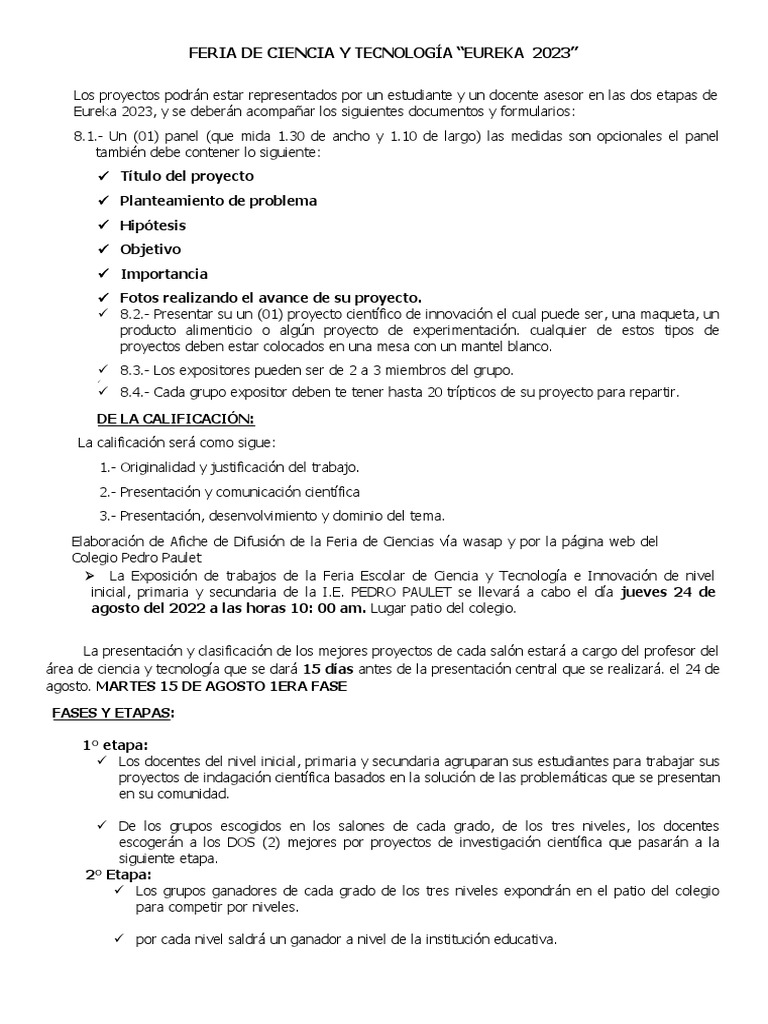 FERIA DE CIENCIA Y TECNOLOGÍA 3er Grado | PDF | Science | Aprendizaje