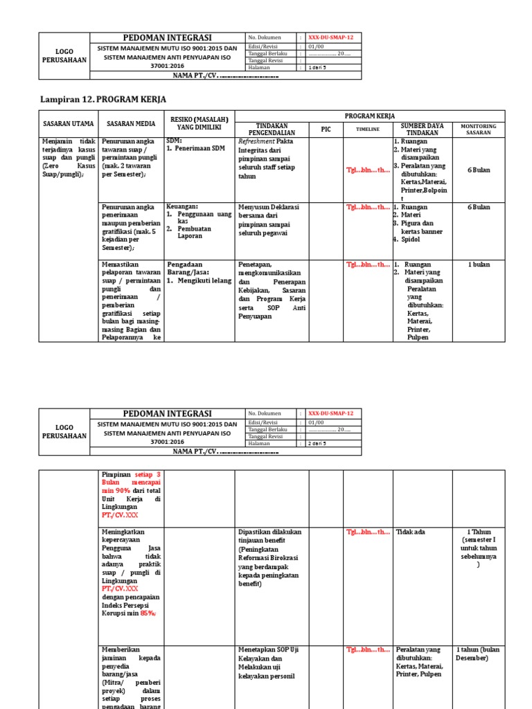 Xxx-Du-Smap-12 Program Kerja Smap Ok | PDF