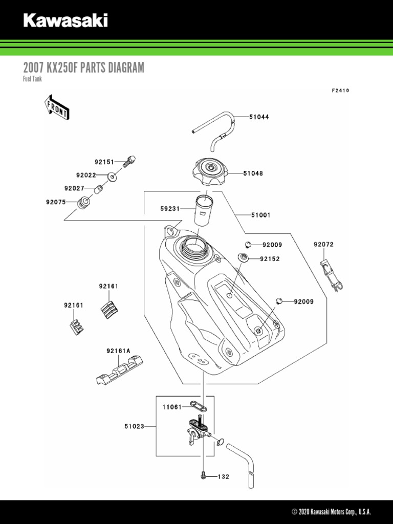 2007 KX250F Fuel Tank PDF