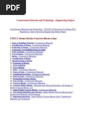 Construction Materials and Technology | PDF | Technology &amp; Engineering