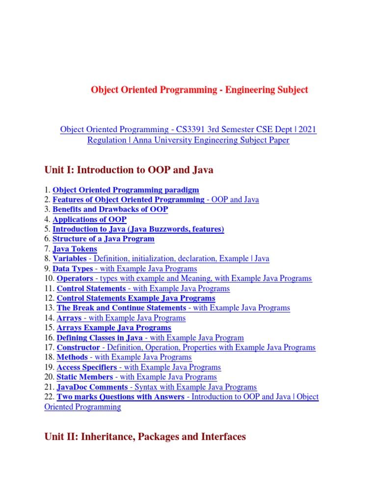 Object Oriented Programming (OOPs) | PDF