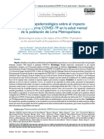 Estudio Epidemiologico Del Impacto de La Pandemia COVID 19 en La Salud Mental de La Población de Lima Metropolitana