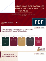 Materialidad en Las Operaciones de Contribuyentes Para Efectos Fiscales